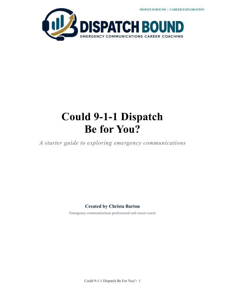 Cover of Could 9-1-1 Dispatch Be for You? by Christa Barton